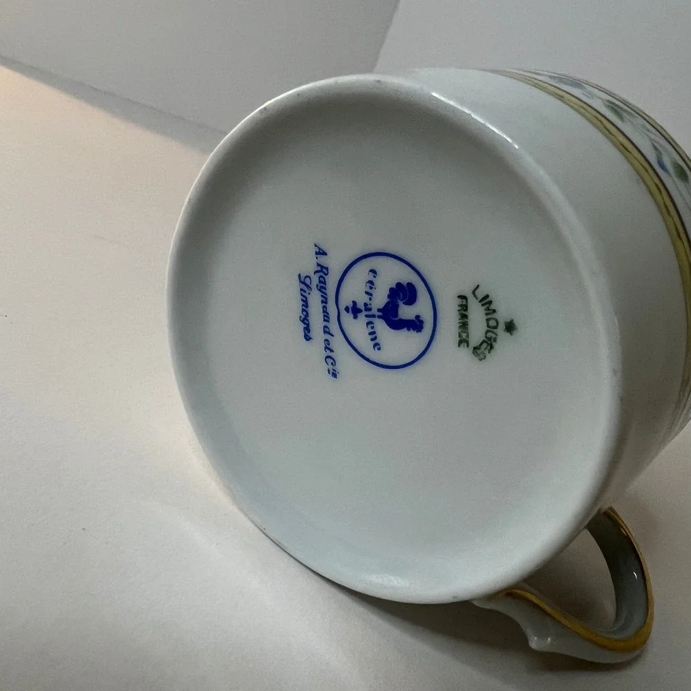 Raynaud Ceralene Morning Glory Spray Limoges Tea Cup Replacement Flat‎ New